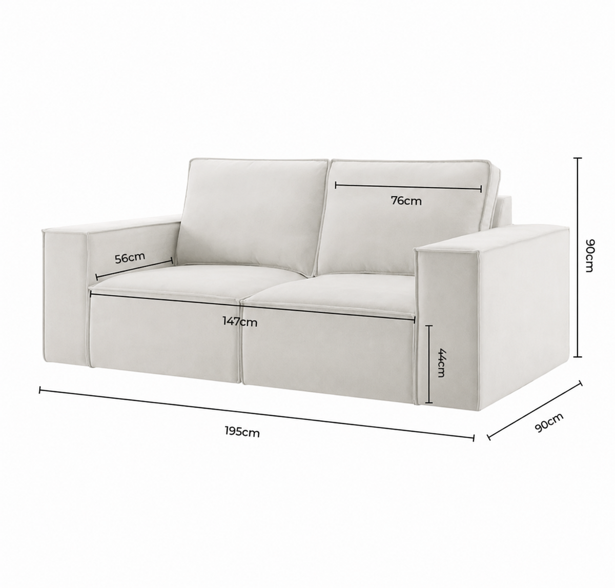 New England Modular 2 Seater Sofa
