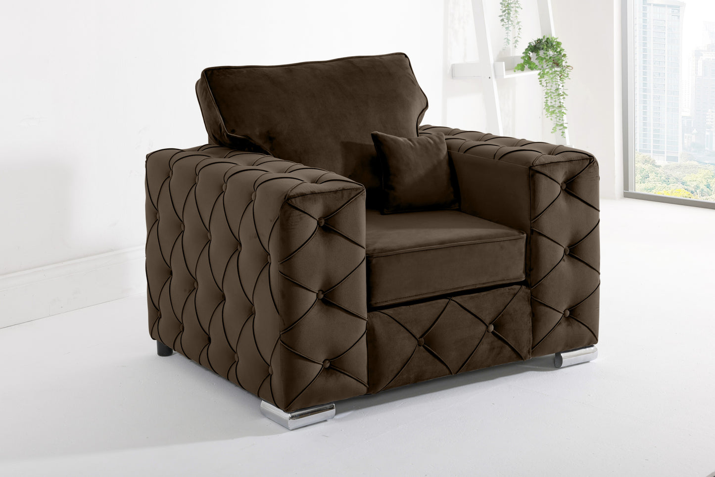 Milton U Shape Sofa Fullback - Plush Velvet