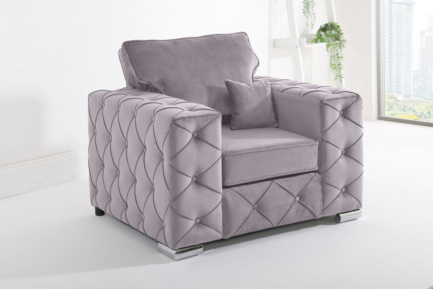 Milton U Shape Sofa Fullback - Plush Velvet