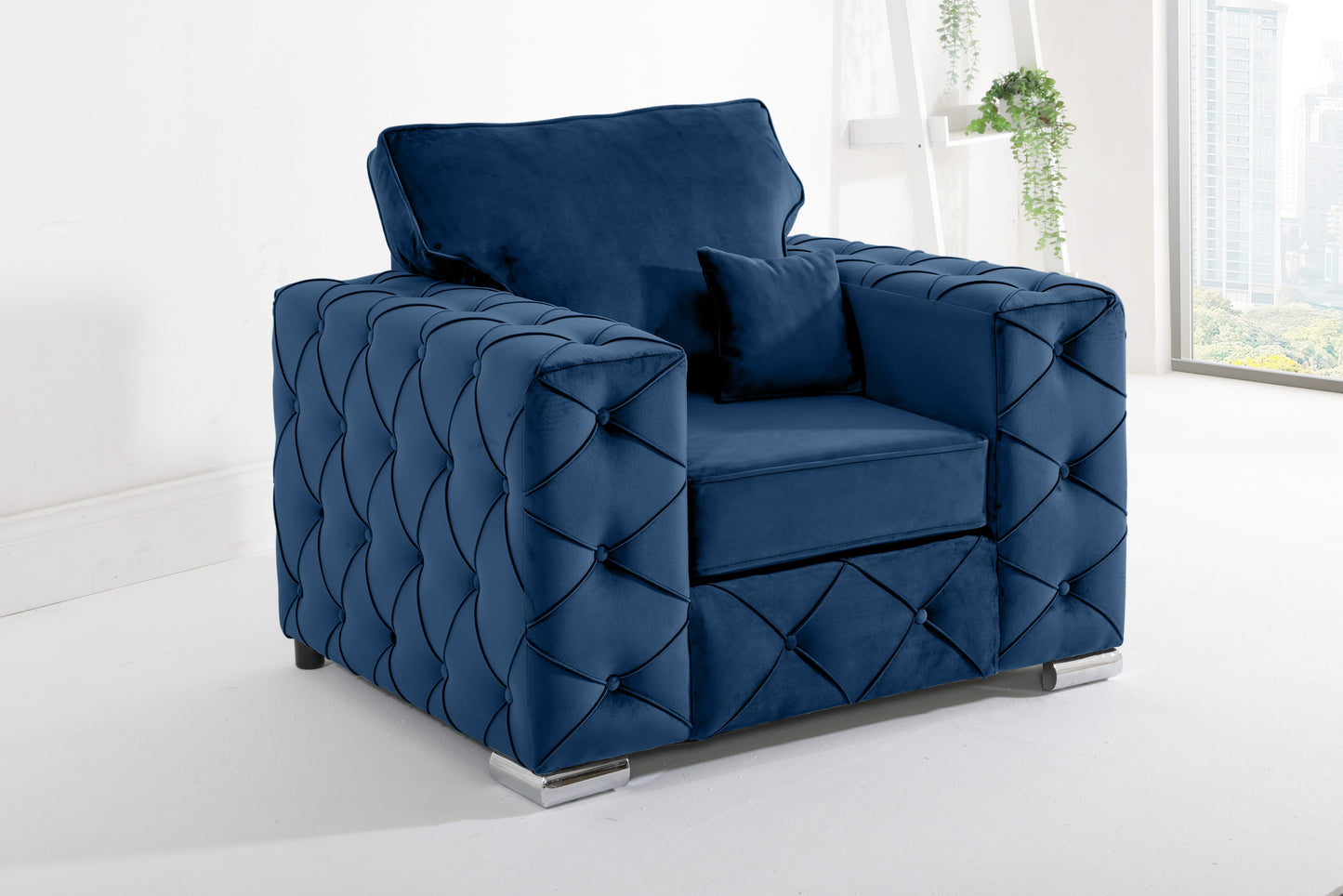 Milton U Shape Sofa Fullback - Plush Velvet