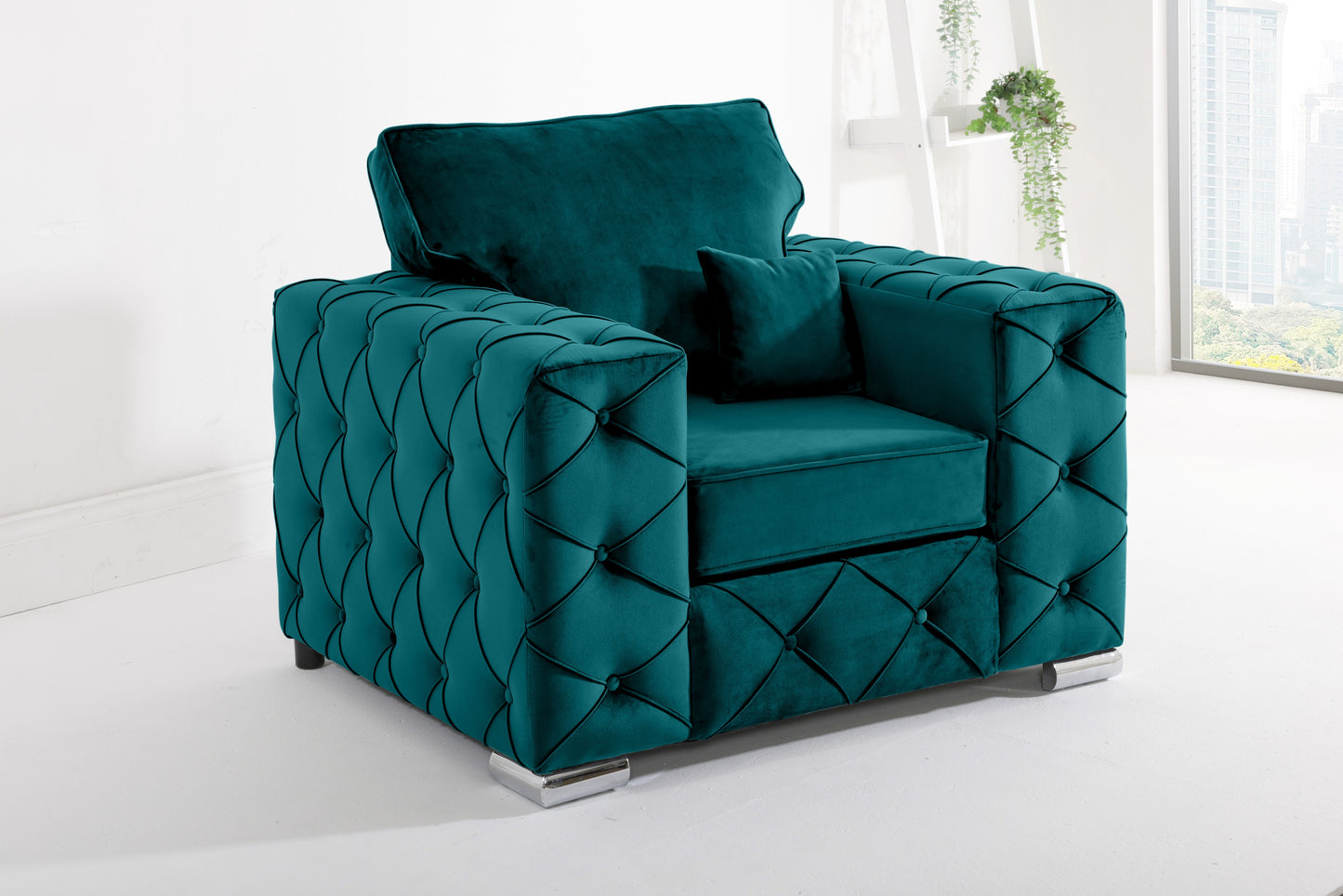 Milton U Shape Sofa Fullback - Plush Velvet