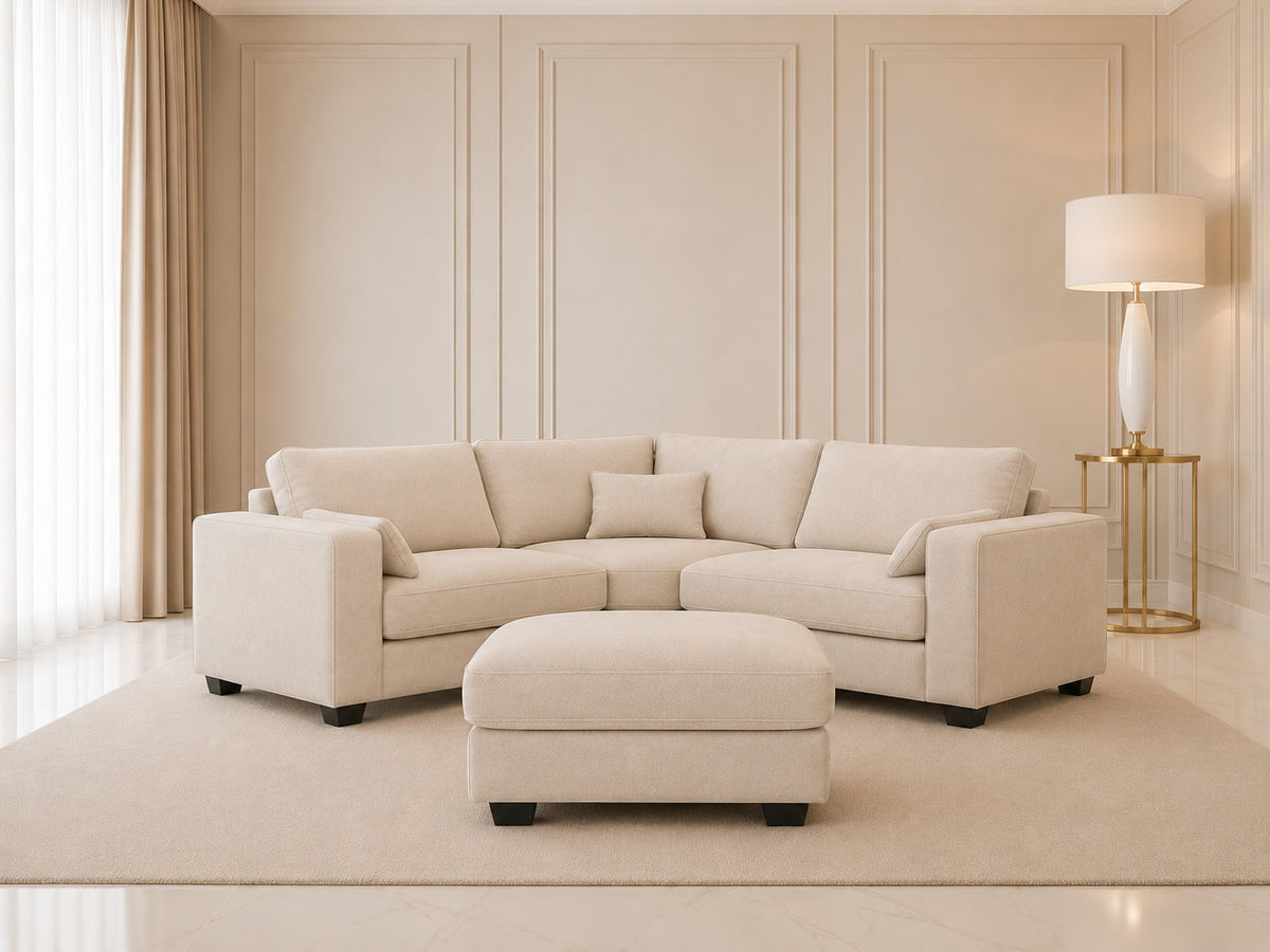 MonroeLuxe Large Double Corner &Footstool Set