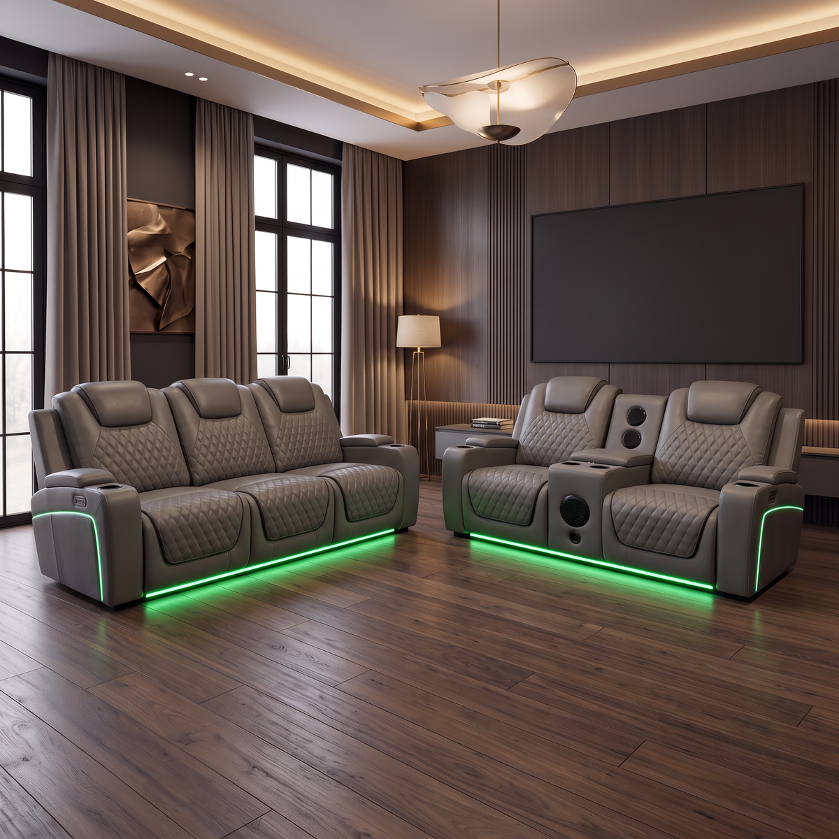Lorenzo 3 + 2 Seater Electric Leather Recliner
