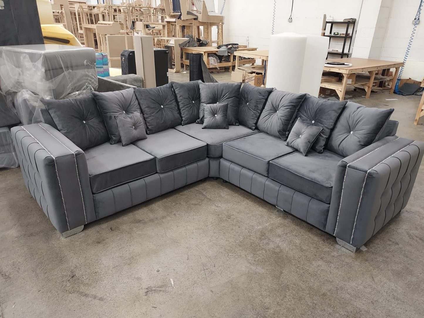 Hendi Corner - Grey - Sofa Empire UK