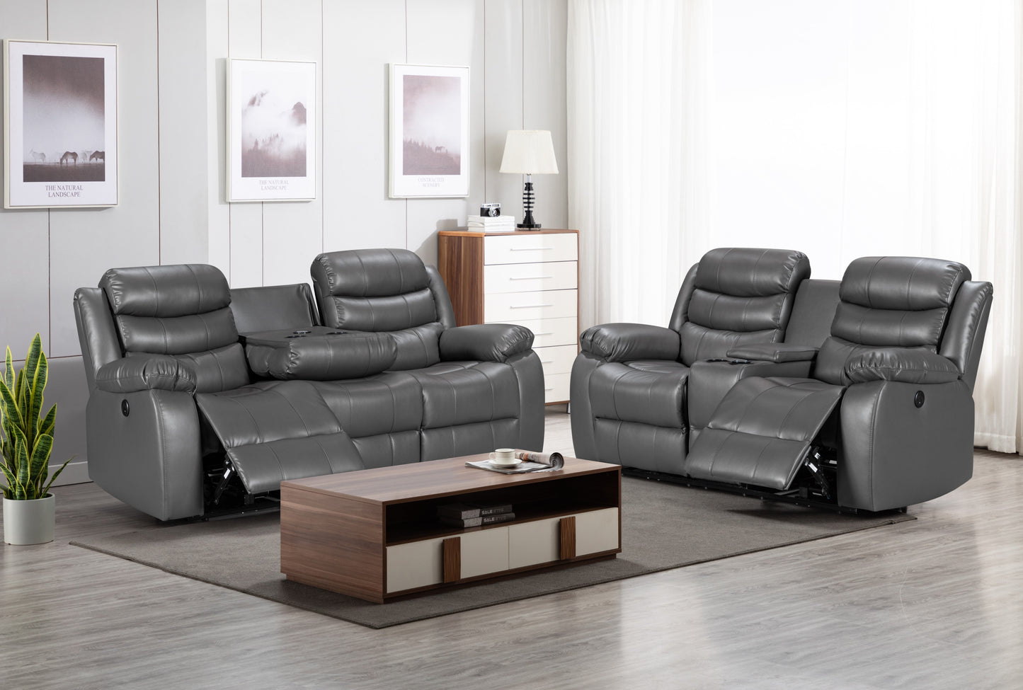 3+2 Roma Leather Electric  Recliner