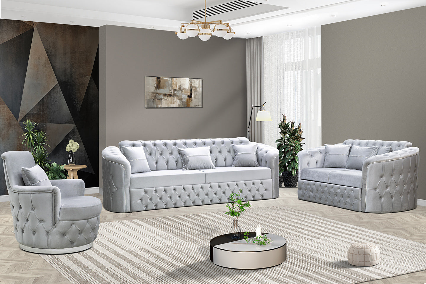 Aurelia Luxury Velvet Sofa Set – 3 Seater & 2 Seater