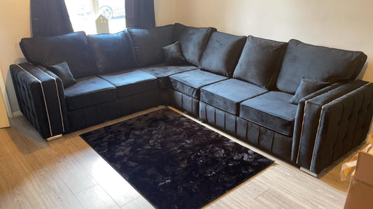 6 seater - Hendi Black Fullback - Sofa Empire UK