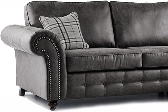 HugoBlack Bonded Leather Cornerback Sofa