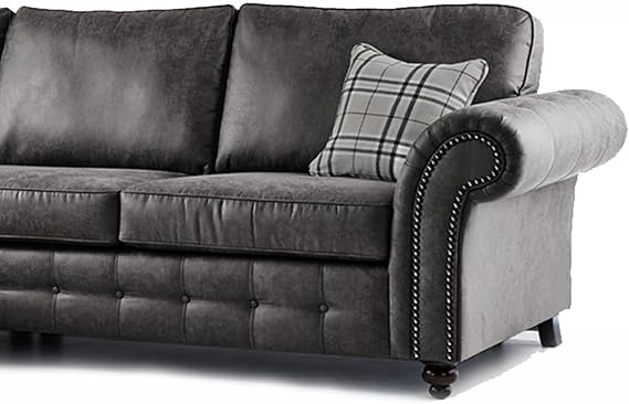 HugoBlack Bonded Leather Cornerback Sofa