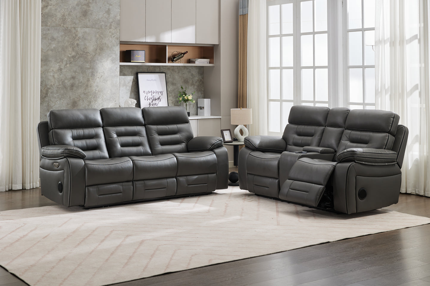 Omanto- 3+2 - Leather Recliners