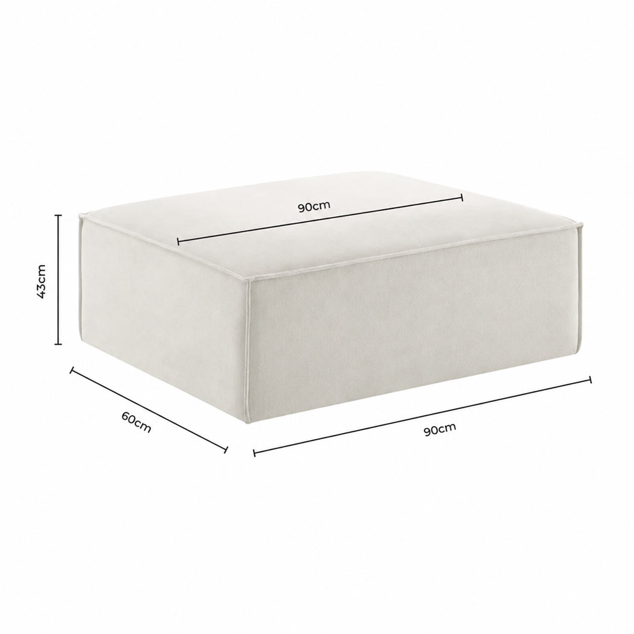New England Modular Pouffe dimensions