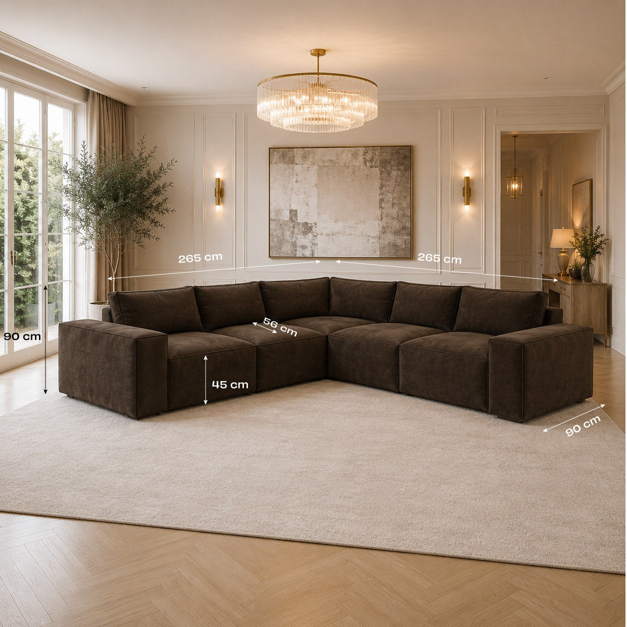 ChesterLuxe Double Corner - Modular dimensions
