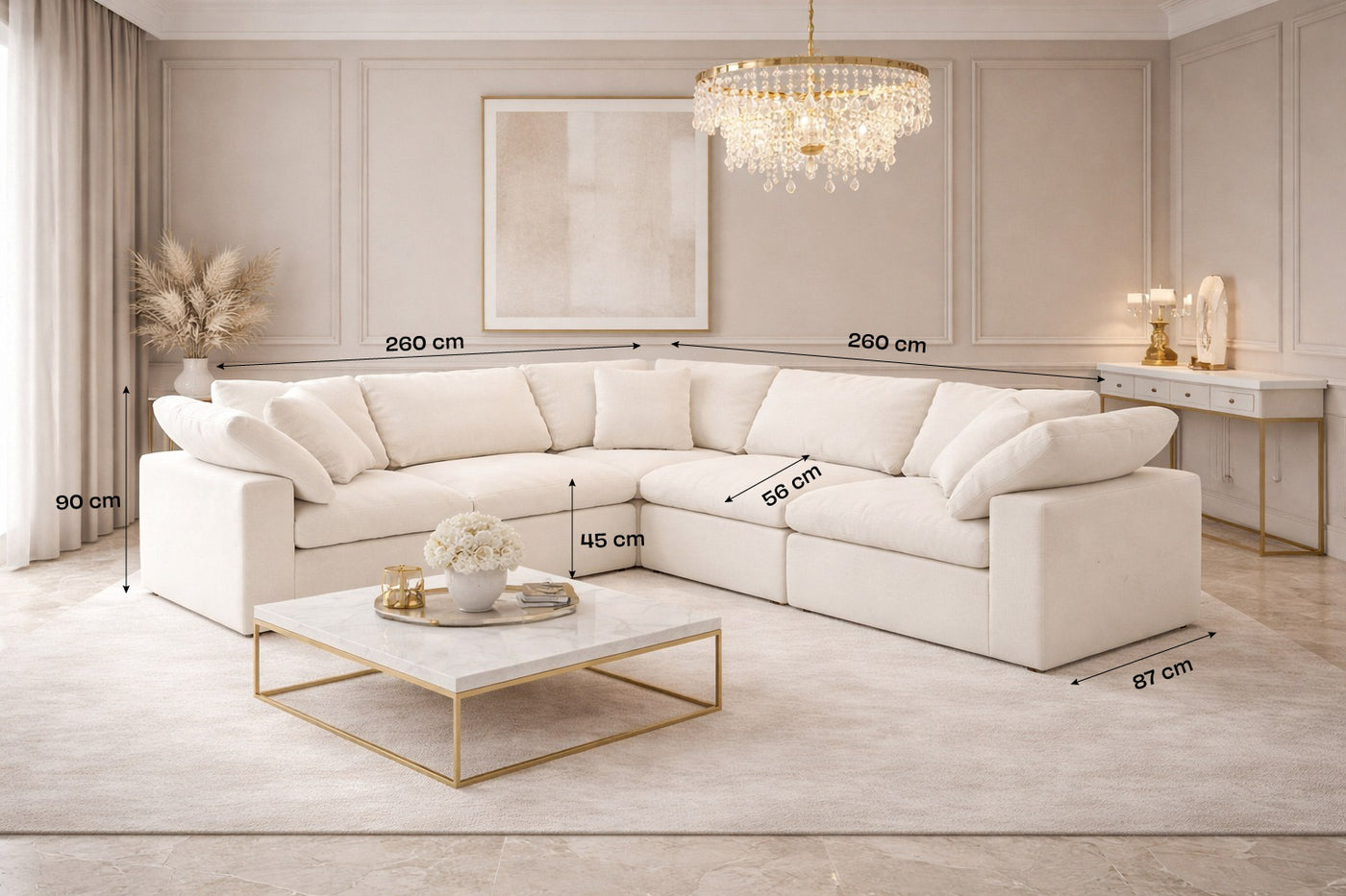 Mayfair Double Corner Sofa - Modular dimensions