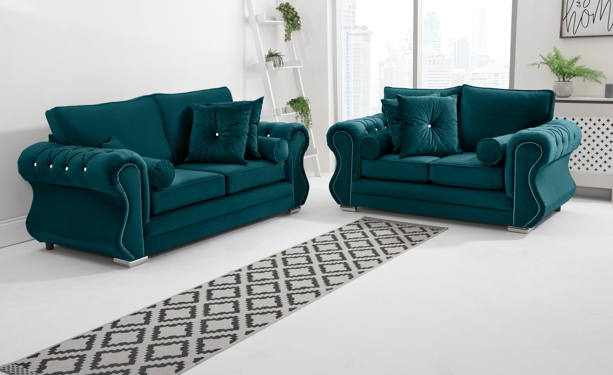 Elowen 3+2 Fullback + Diamonds + Extra Cushions