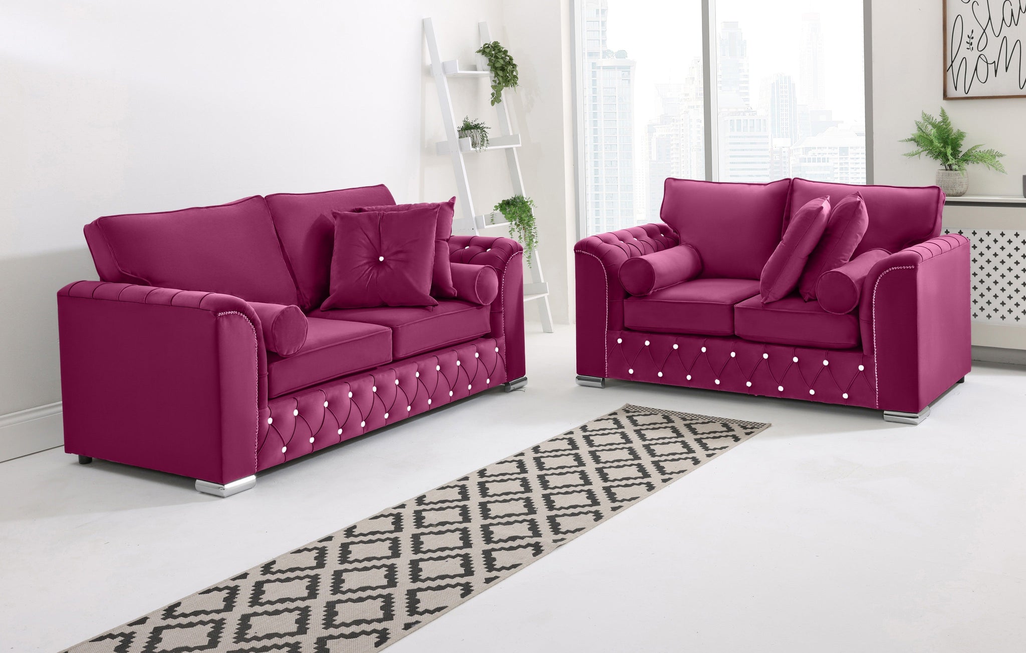 Serene 3+2 Fullback + Extra Cushions + Diamonds