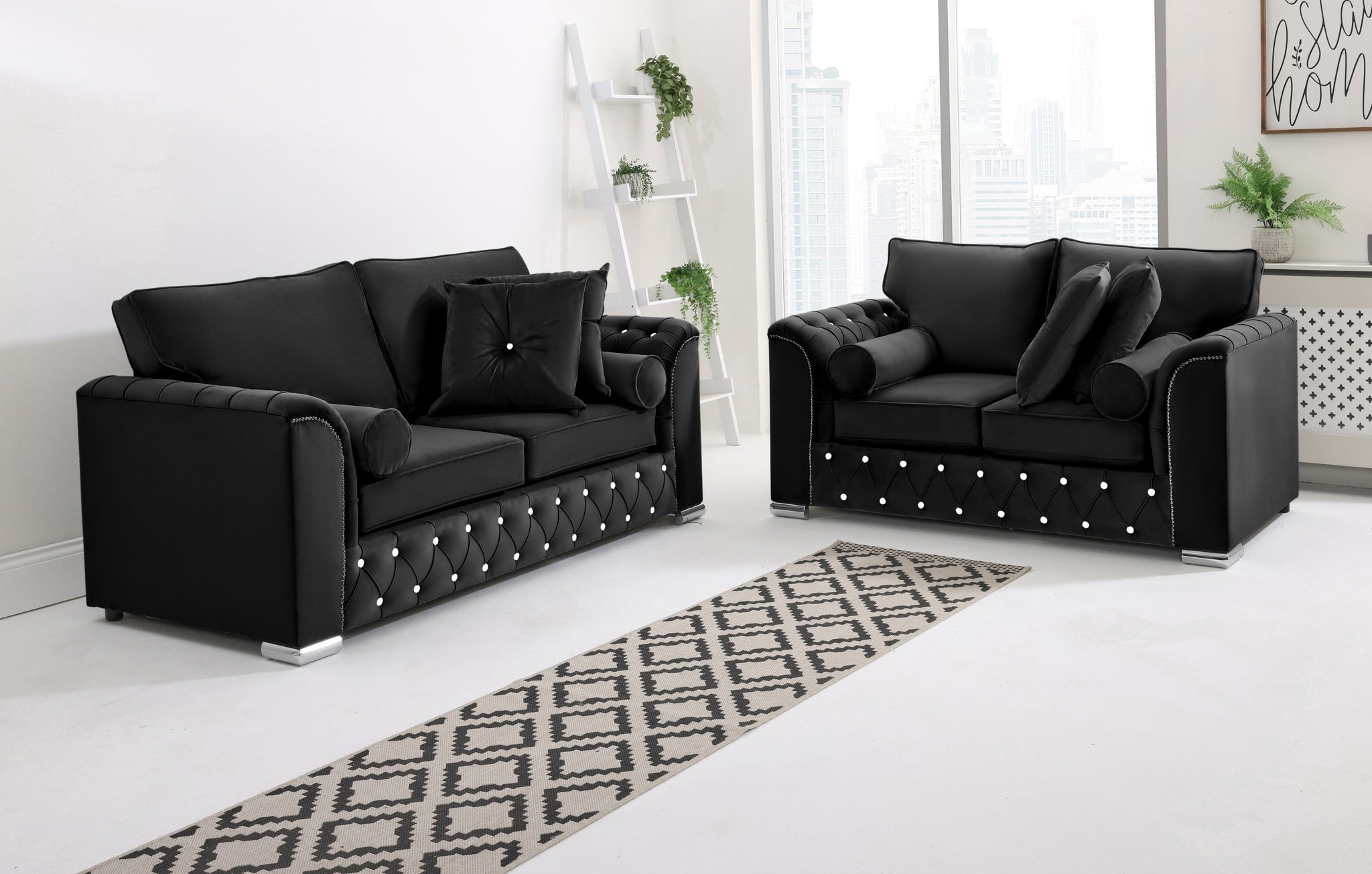 Serene 3+2 Fullback + Extra Cushions + Diamonds