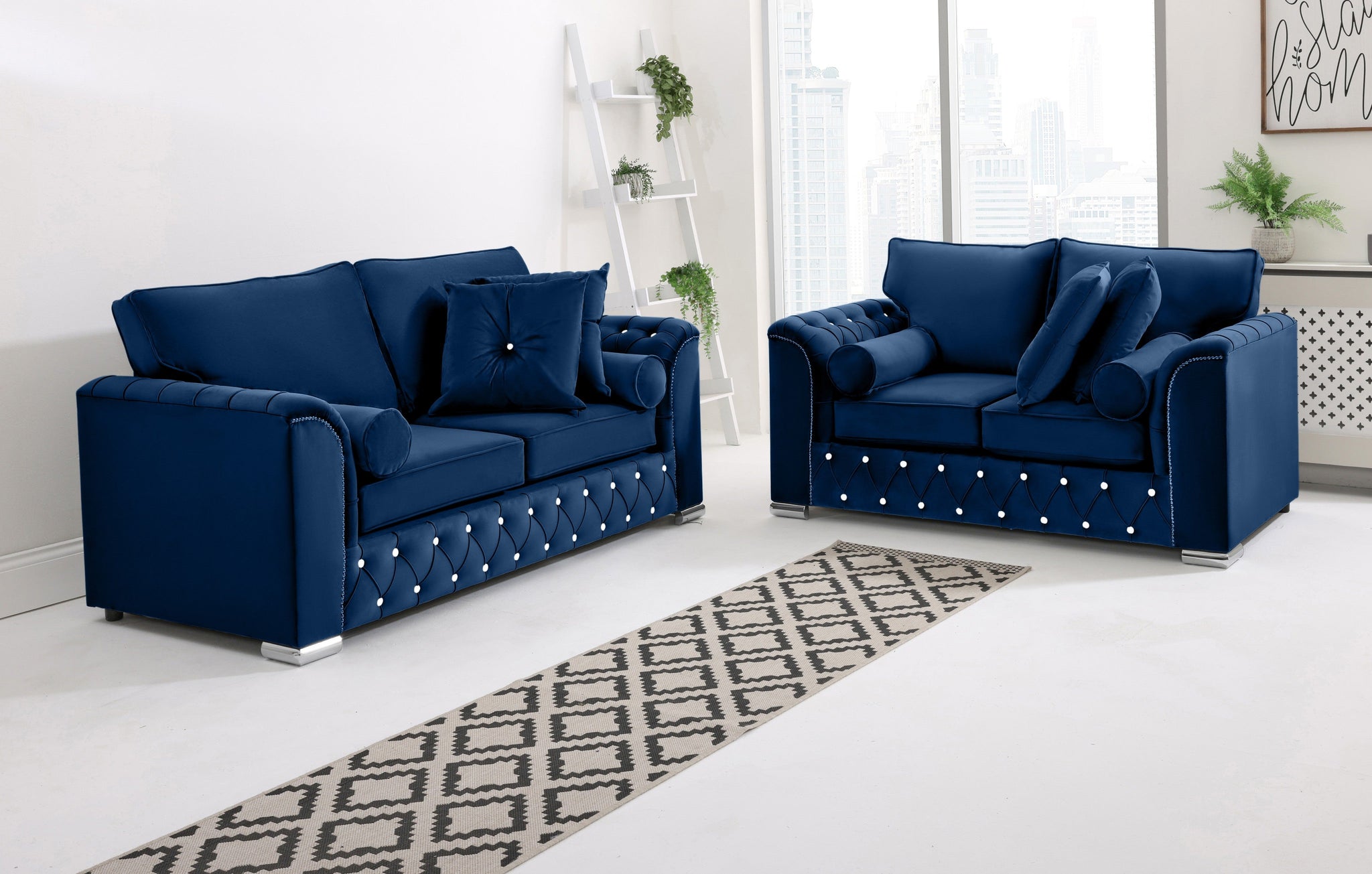 Serene 3+2 Fullback + Extra Cushions + Diamonds