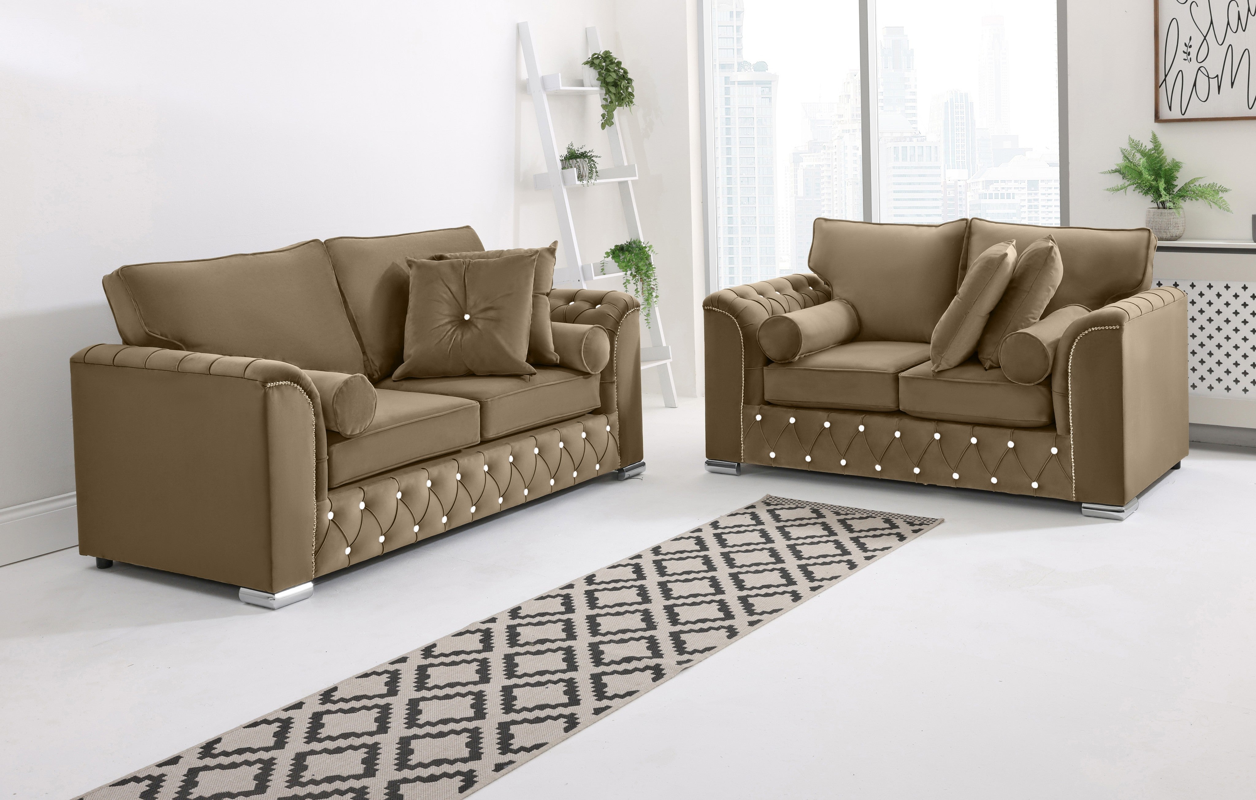 Serene 3+2 Fullback + Extra Cushions + Diamonds