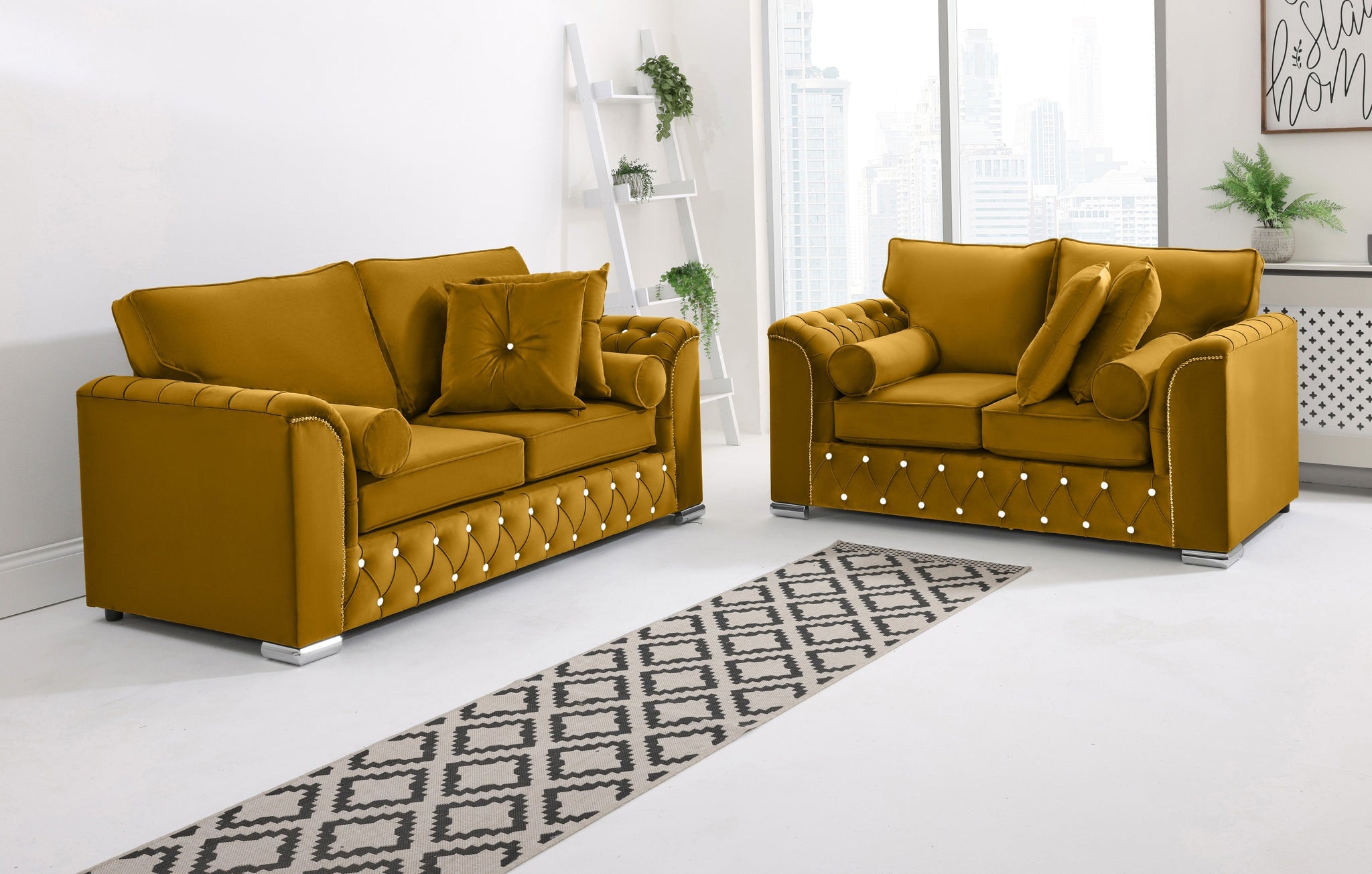 Serene 3+2 Fullback + Extra Cushions + Diamonds