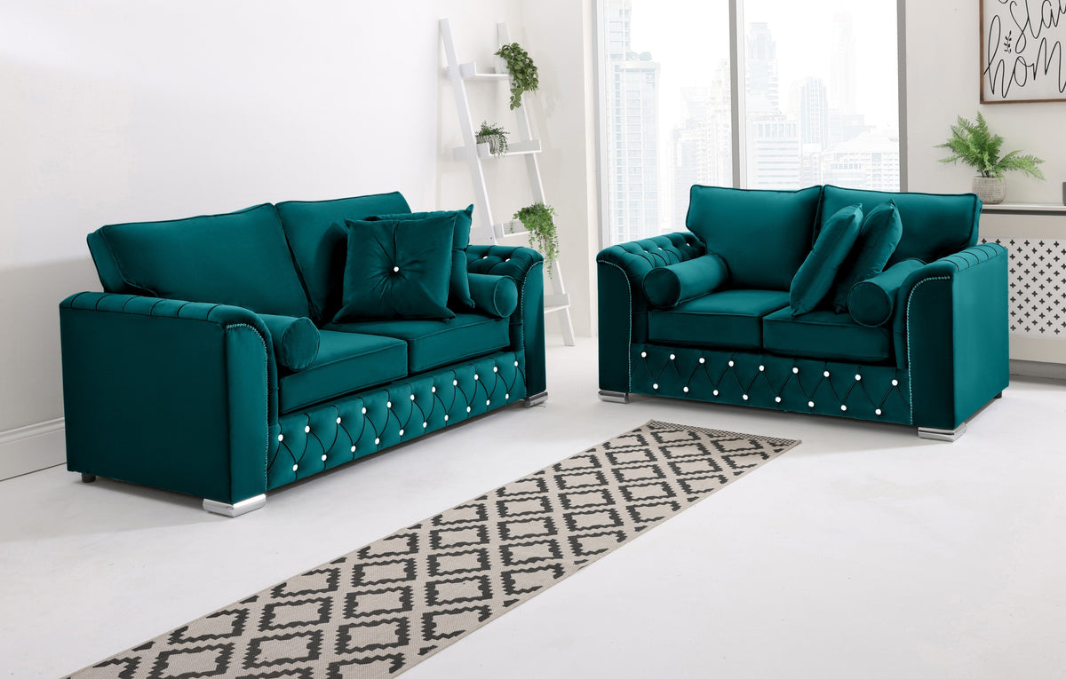 Serene 3+2 Fullback + Extra Cushions + Diamonds