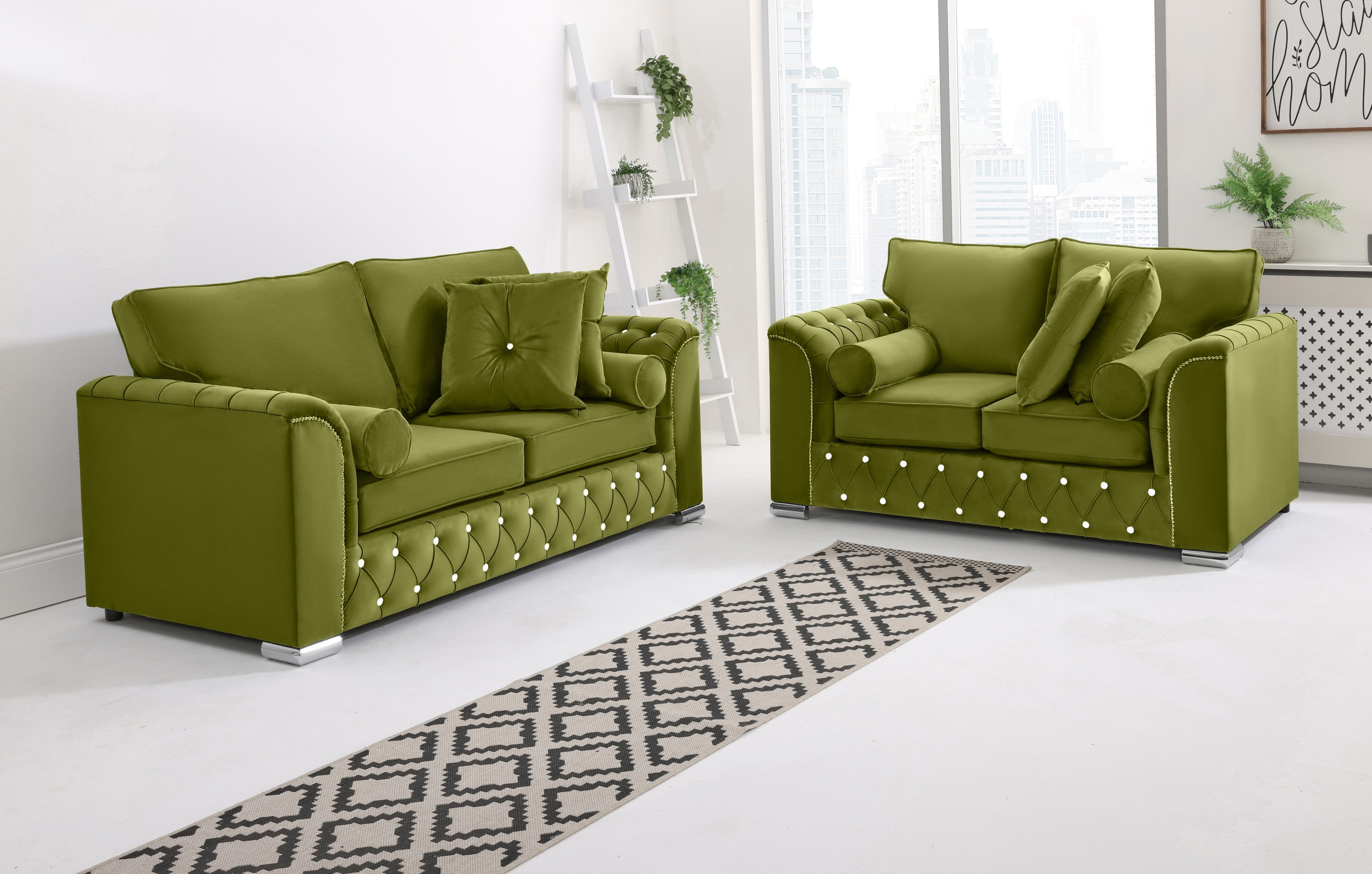Serene 3+2 Fullback + Extra Cushions + Diamonds