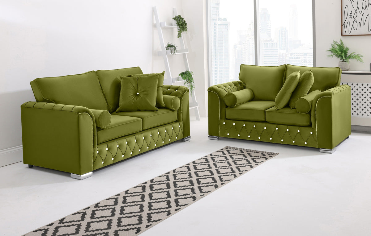 Serene 3+2 Fullback + Extra Cushions + Diamonds