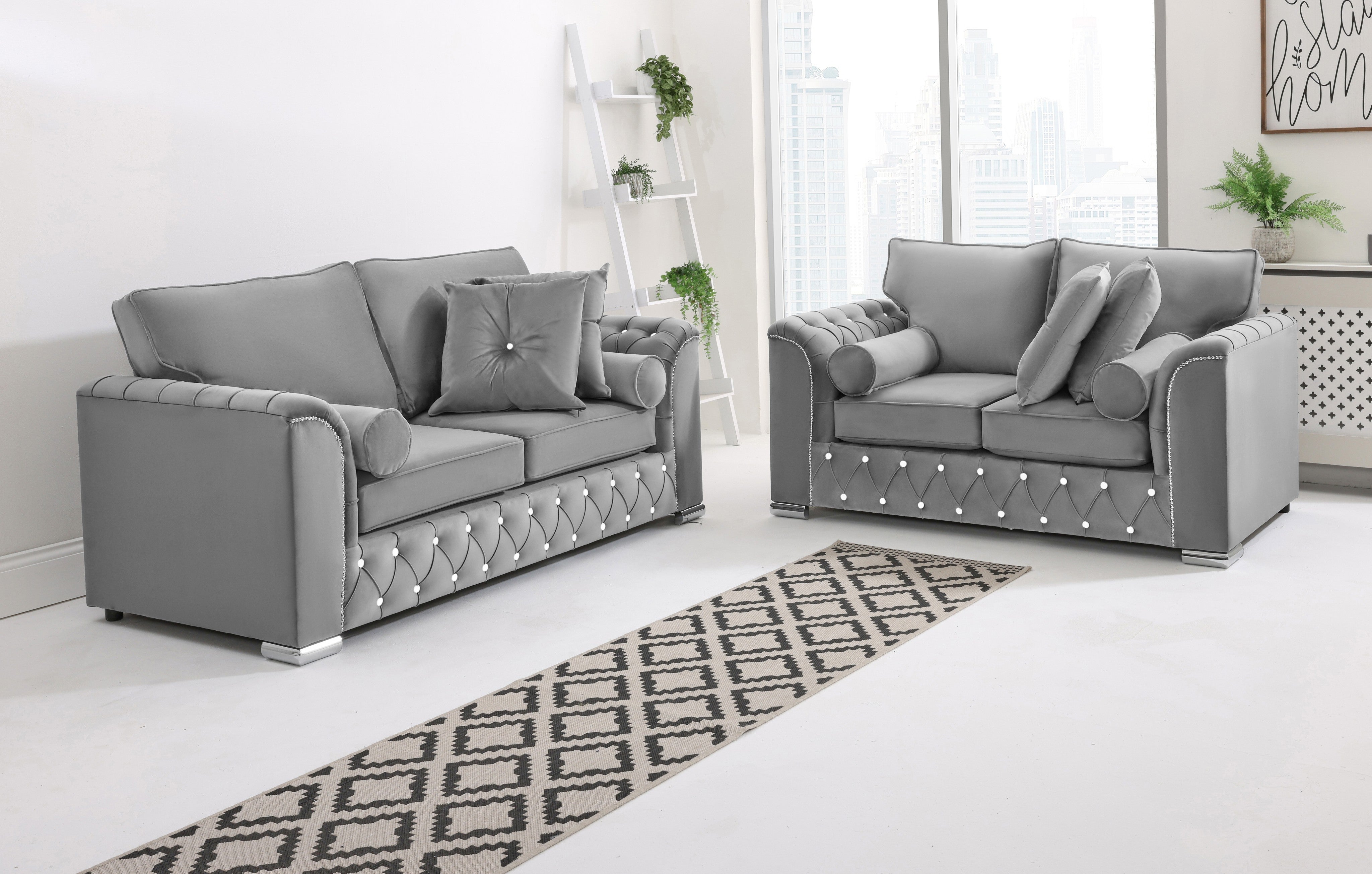 Serene 3+2 Fullback + Extra Cushions + Diamonds