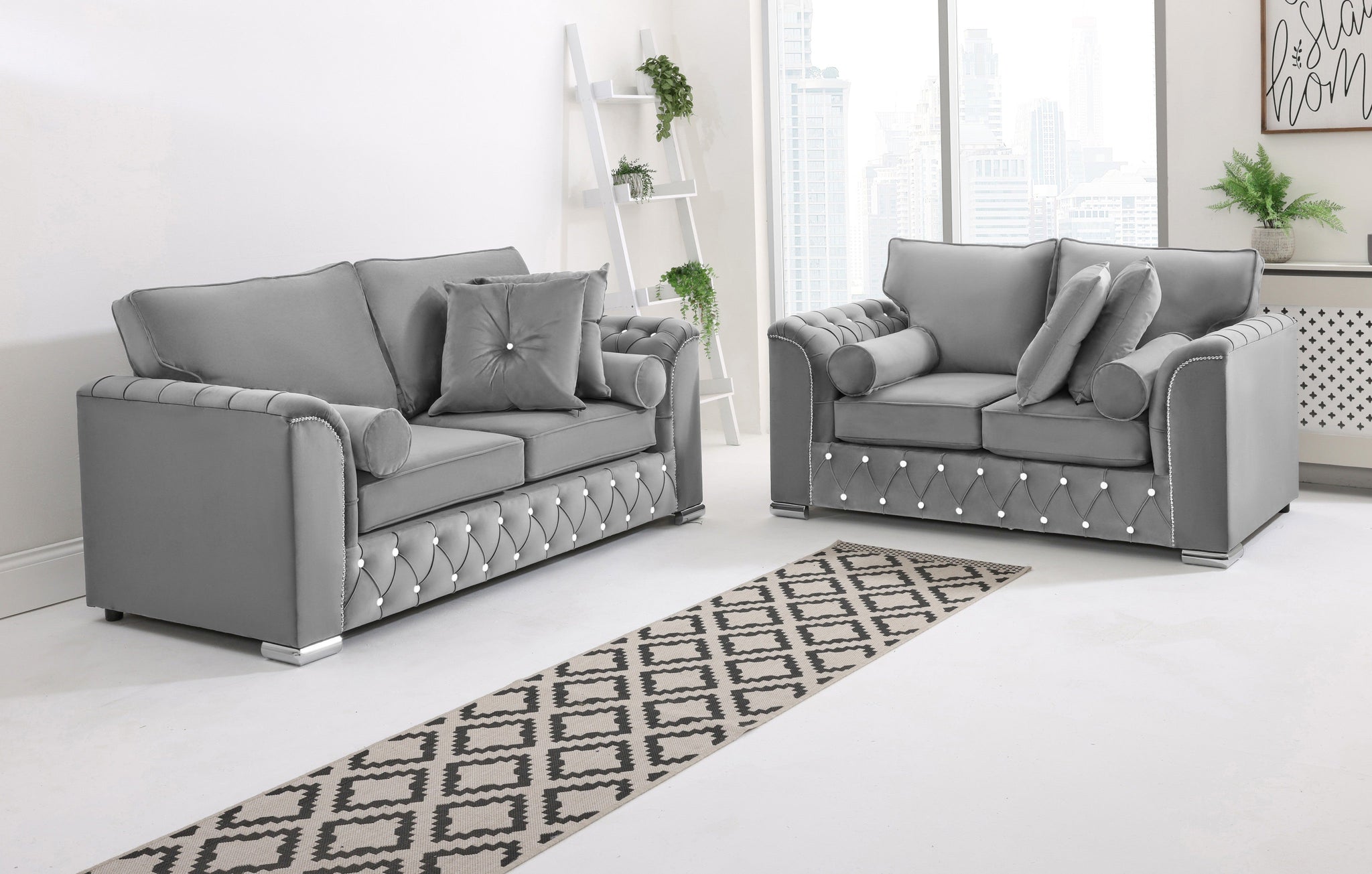 Serene 3+2 Fullback + Extra Cushions + Diamonds