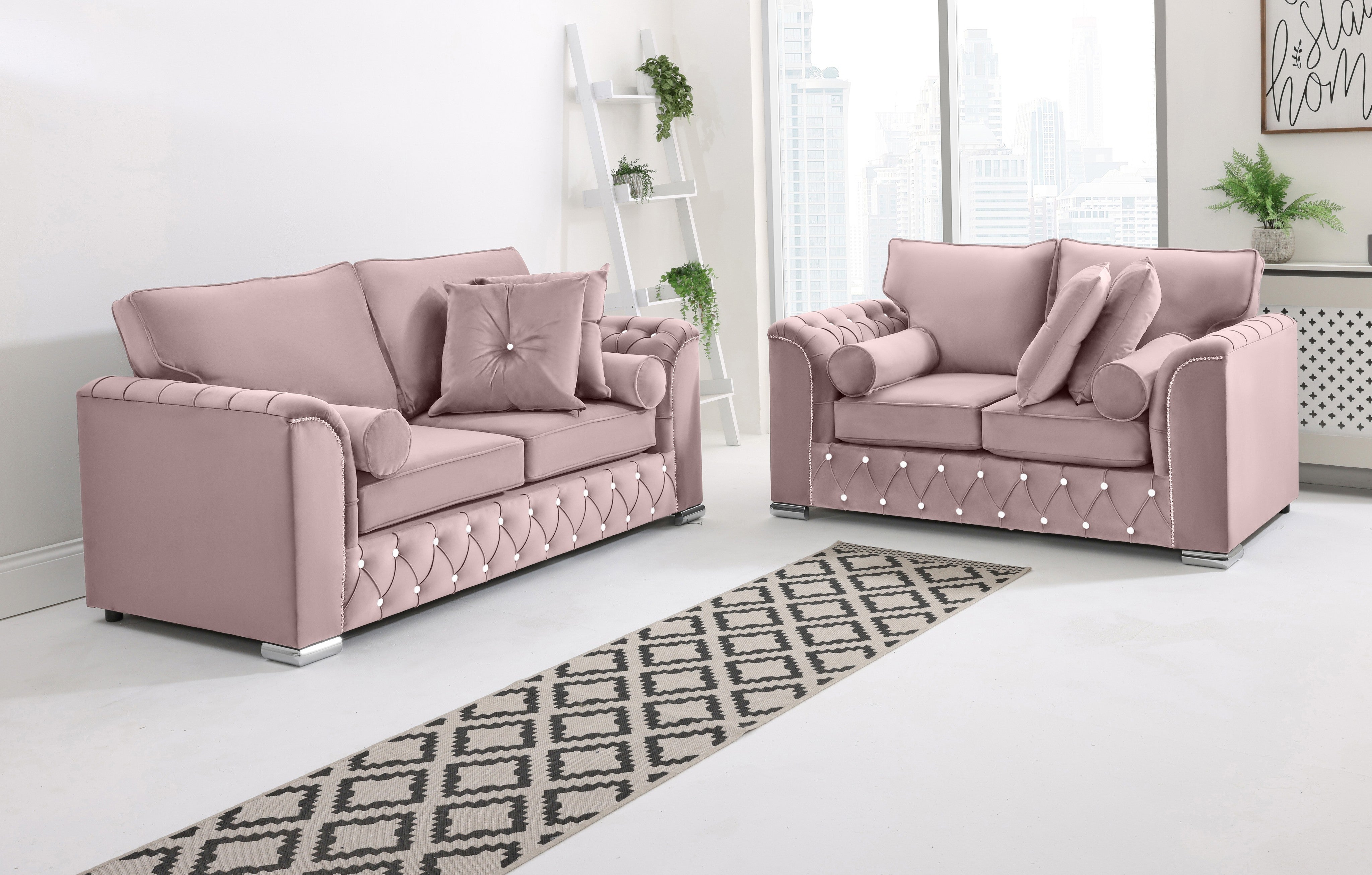 Serene 3+2 Fullback + Extra Cushions + Diamonds