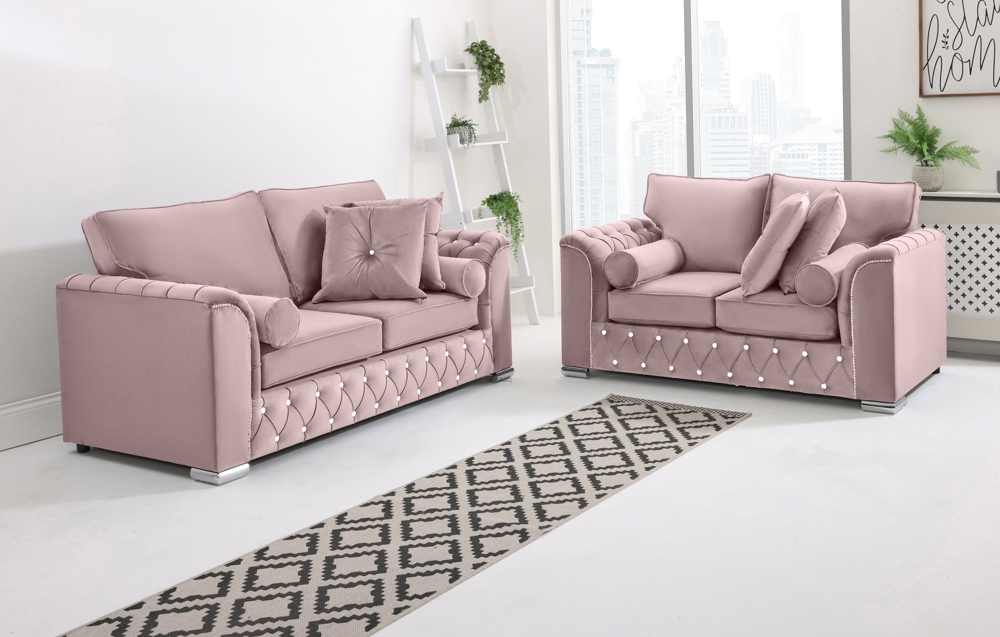 Serene 3+2 Fullback + Extra Cushions + Diamonds