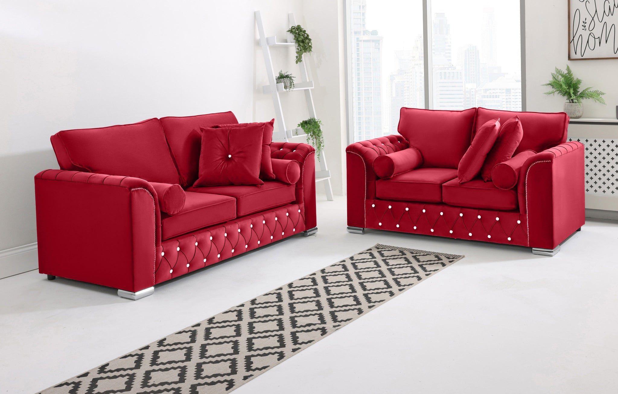 Serene 3+2 Fullback + Extra Cushions + Diamonds