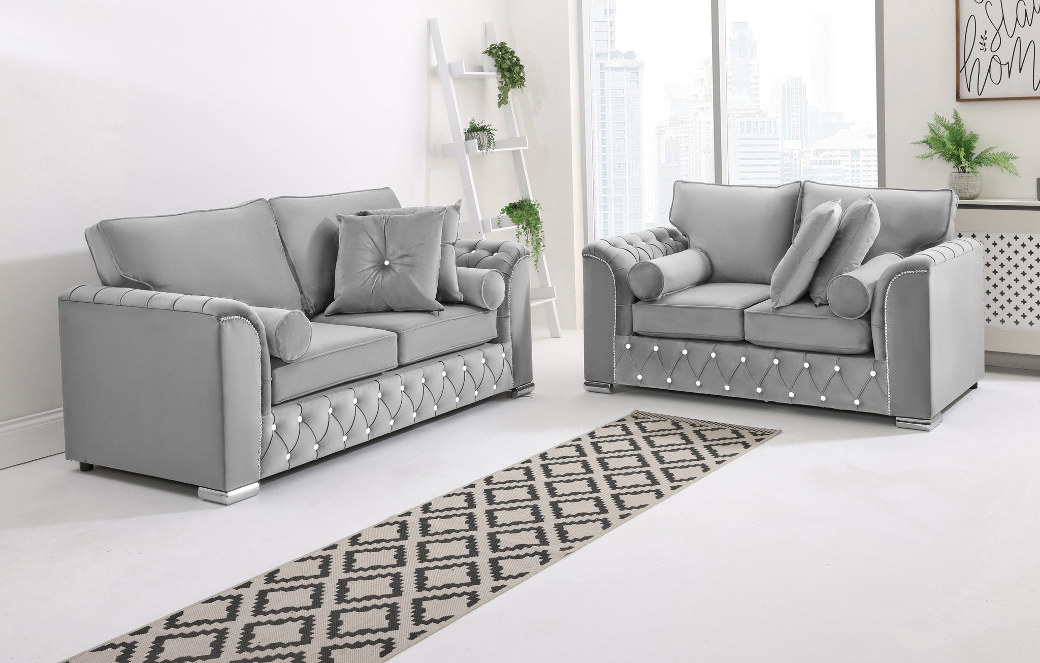 Serene 3+2 Fullback + Extra Cushions + Diamonds