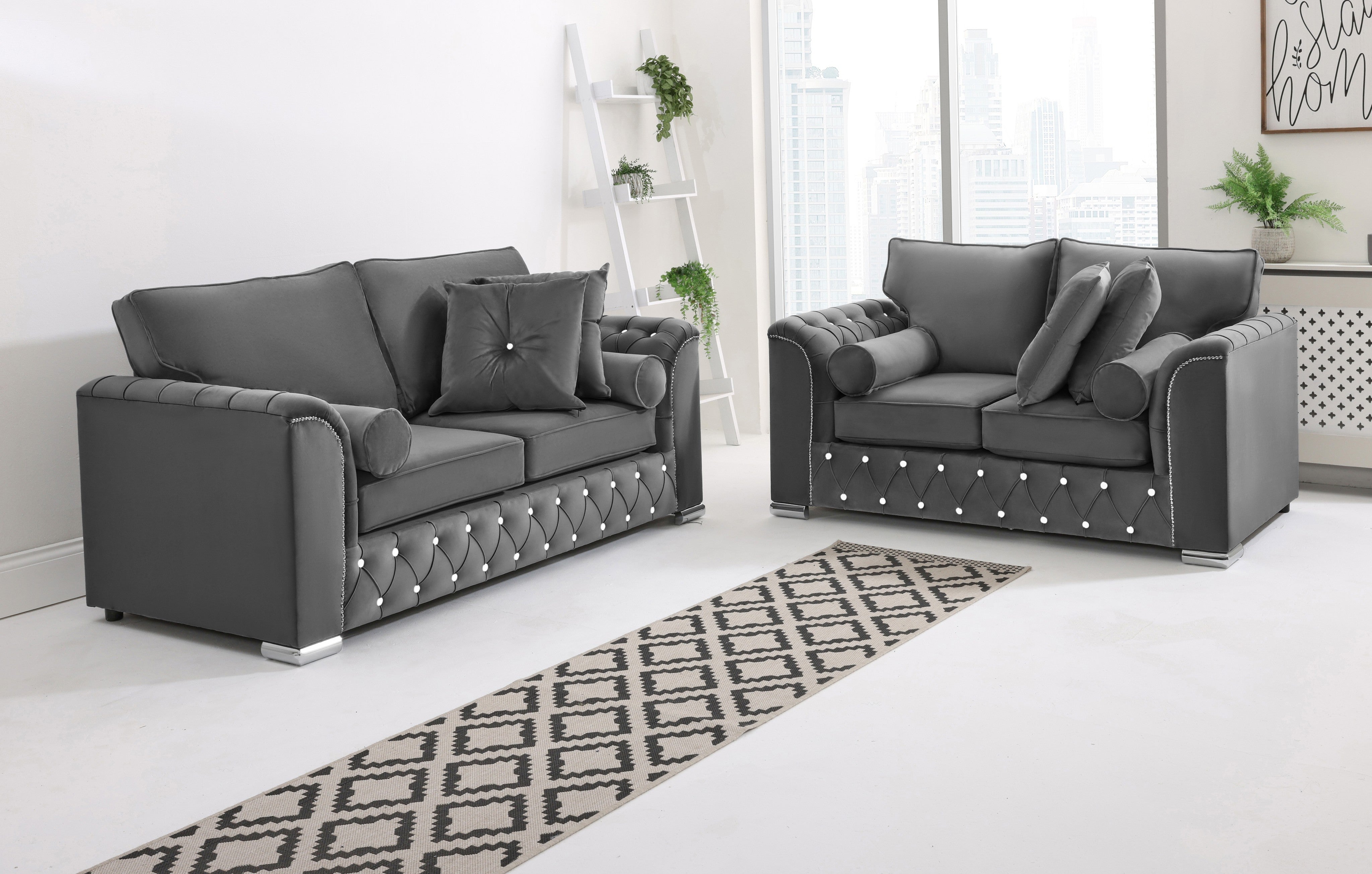 Serene 3+2 Fullback + Extra Cushions + Diamonds