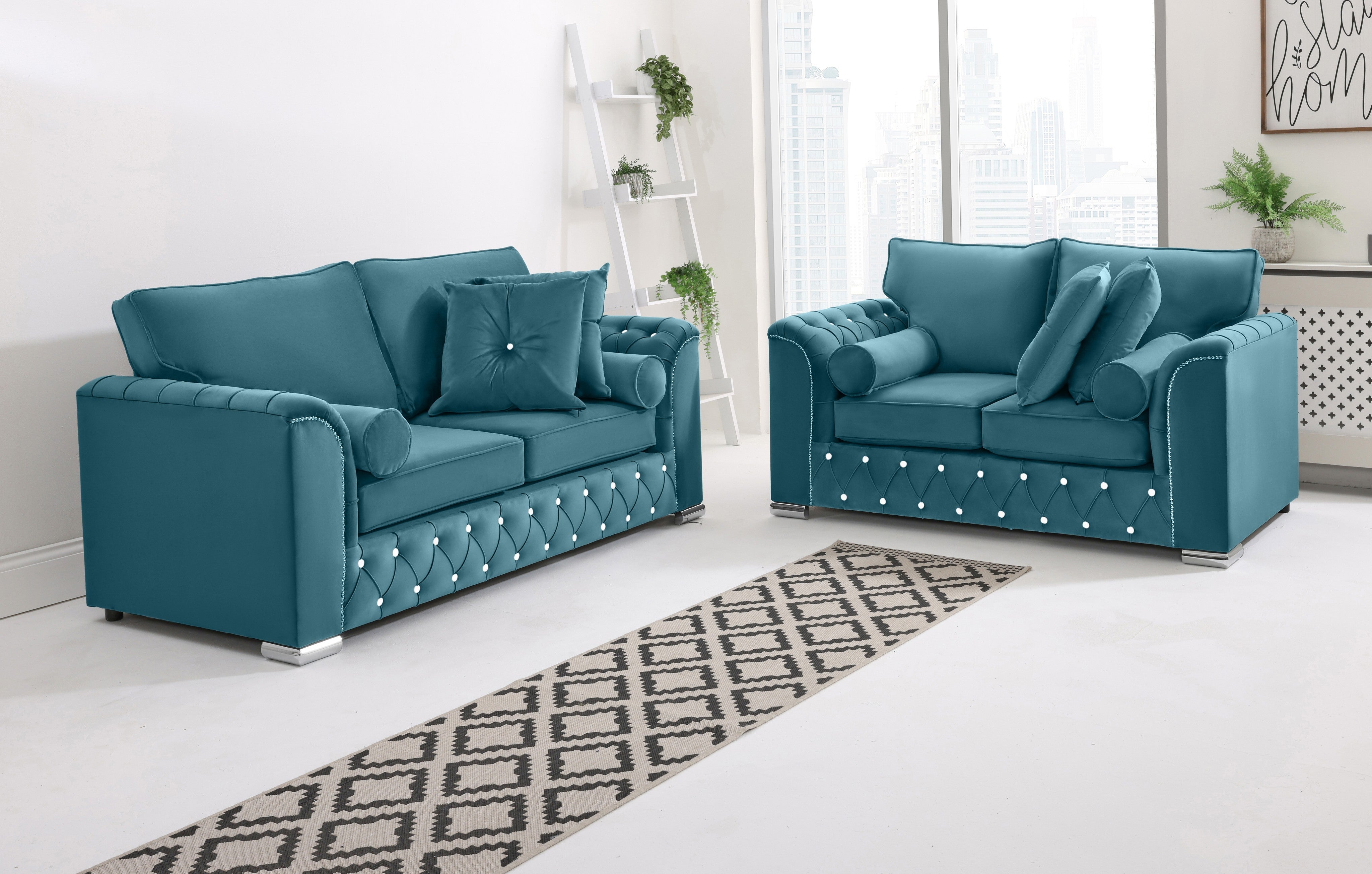Serene 3+2 Fullback + Extra Cushions + Diamonds
