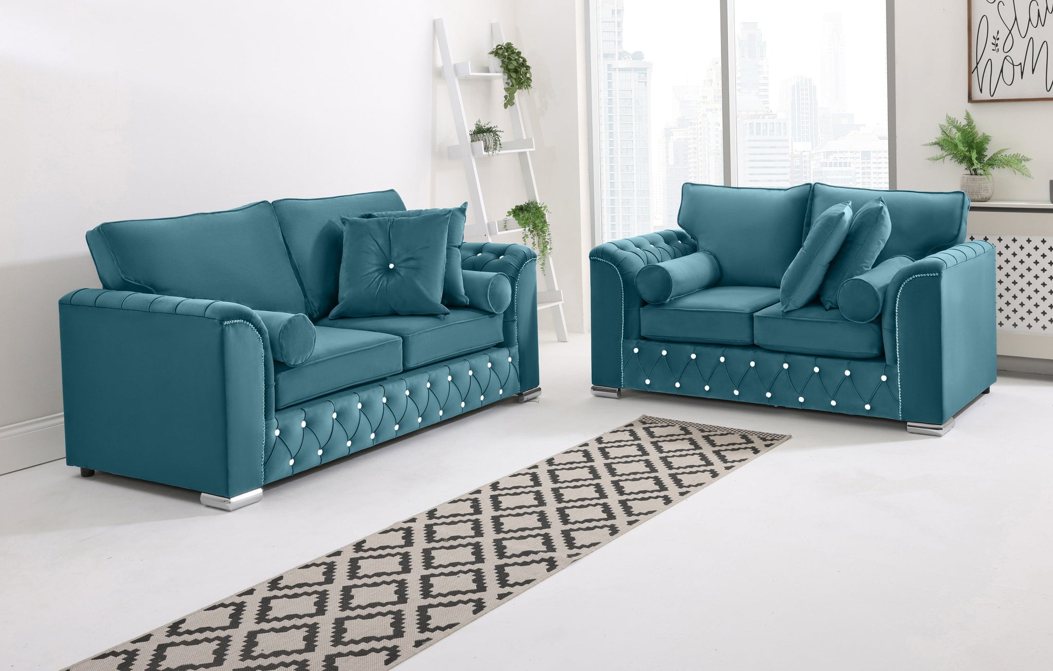 Serene 3+2 Fullback + Extra Cushions + Diamonds