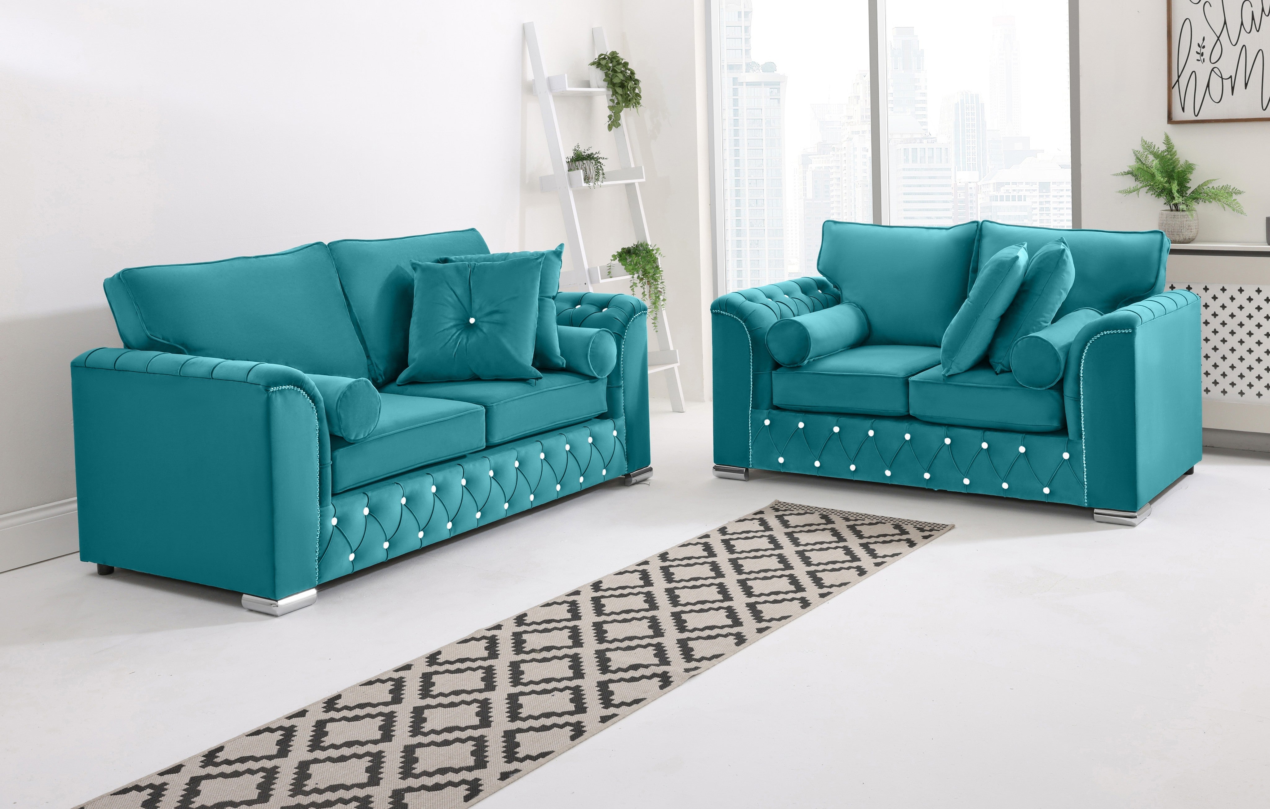 Serene 3+2 Fullback + Extra Cushions + Diamonds