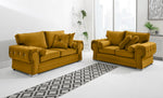 Victoria Plush 3+2 Fullback + Extra Cushions + Diamonds