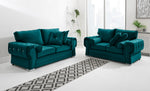 Victoria Plush 3+2 Fullback + Extra Cushions + Diamonds