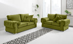 Victoria Plush 3+2 Fullback + Extra Cushions + Diamonds