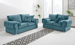 Victoria Plush 3+2 Fullback + Extra Cushions + Diamonds