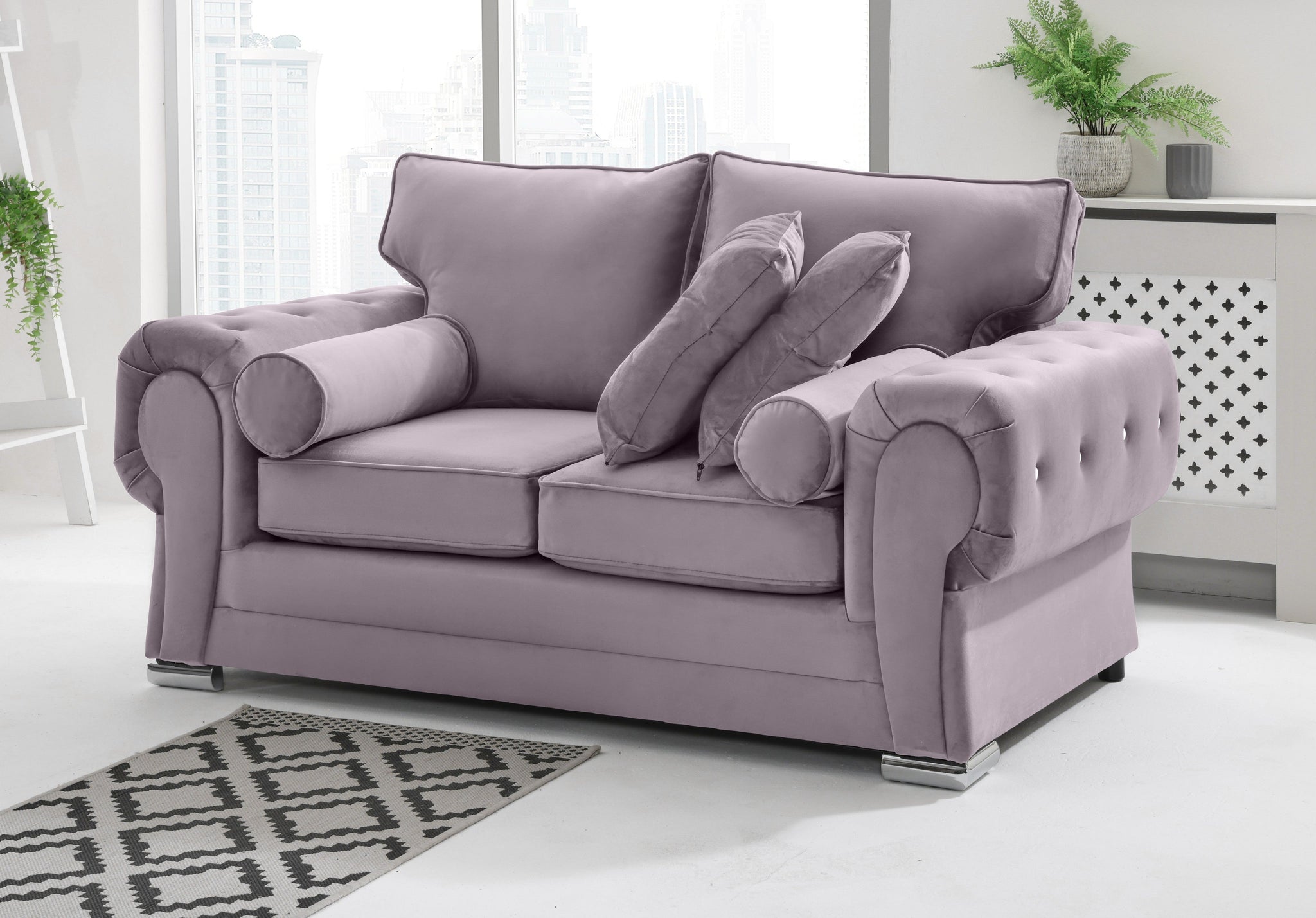 Victoria Plush 3+2 Fullback + Extra Cushions + Diamonds