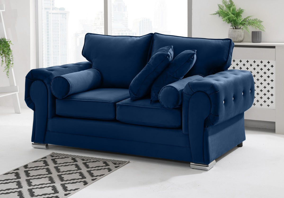 Victoria Plush 3+2 Fullback + Extra Cushions + Diamonds