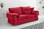 Victoria Plush 3+2 Fullback + Extra Cushions + Diamonds