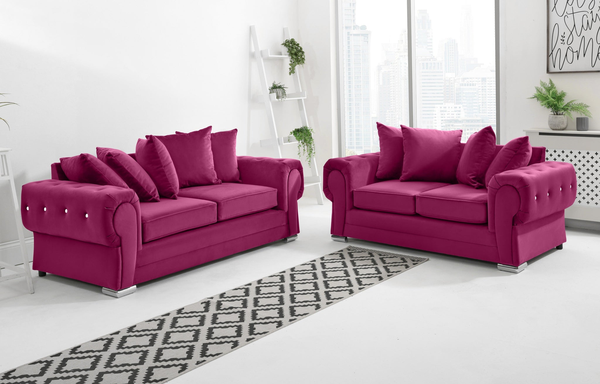 Victoria Plush 3+2 Scatterback + Diamonds
