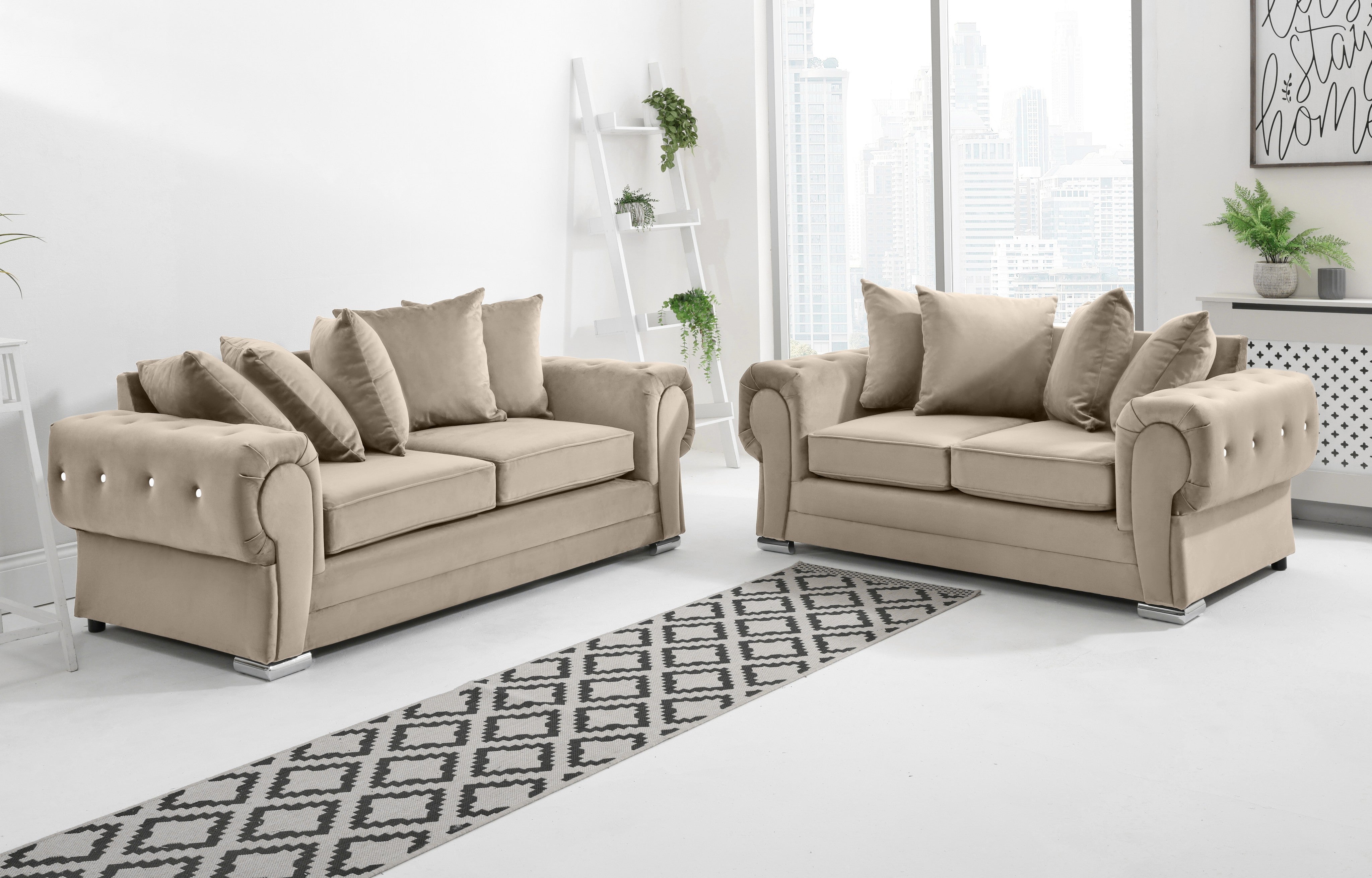 Victoria Plush 3+2 Scatterback + Diamonds