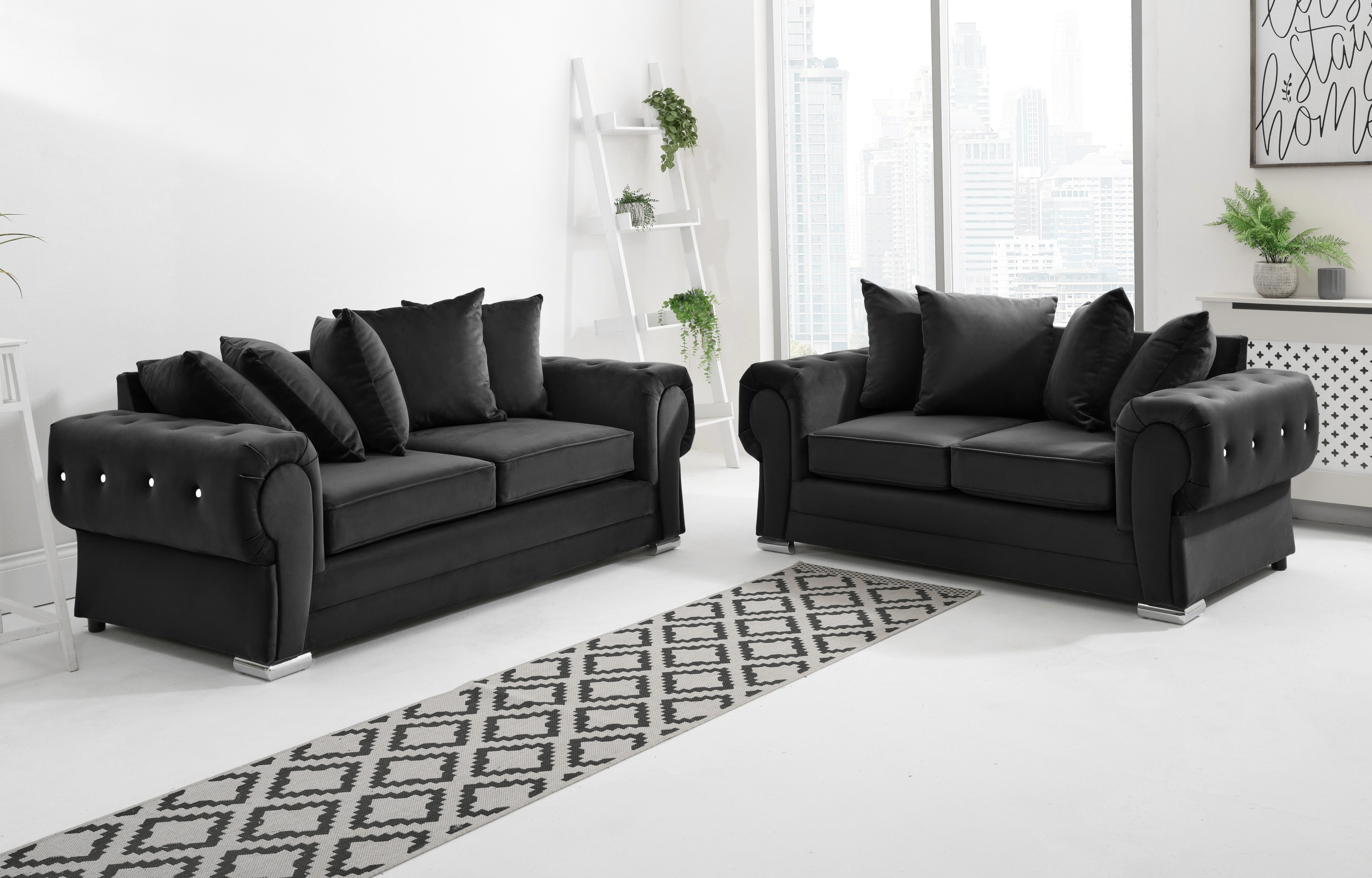 Victoria Plush 3+2 Scatterback + Diamonds