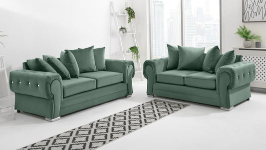 Victoria Plush 3+2 Scatterback + Diamonds