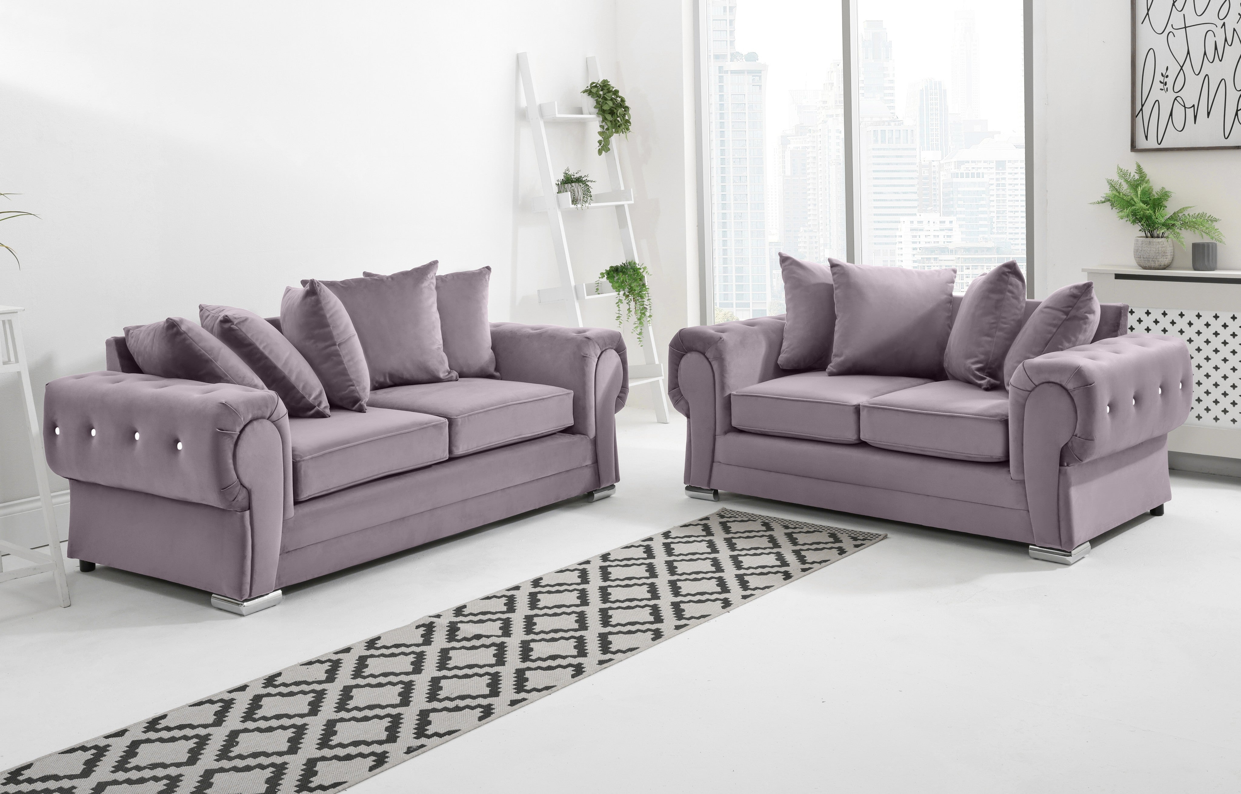 Victoria Plush 3+2 Scatterback + Diamonds