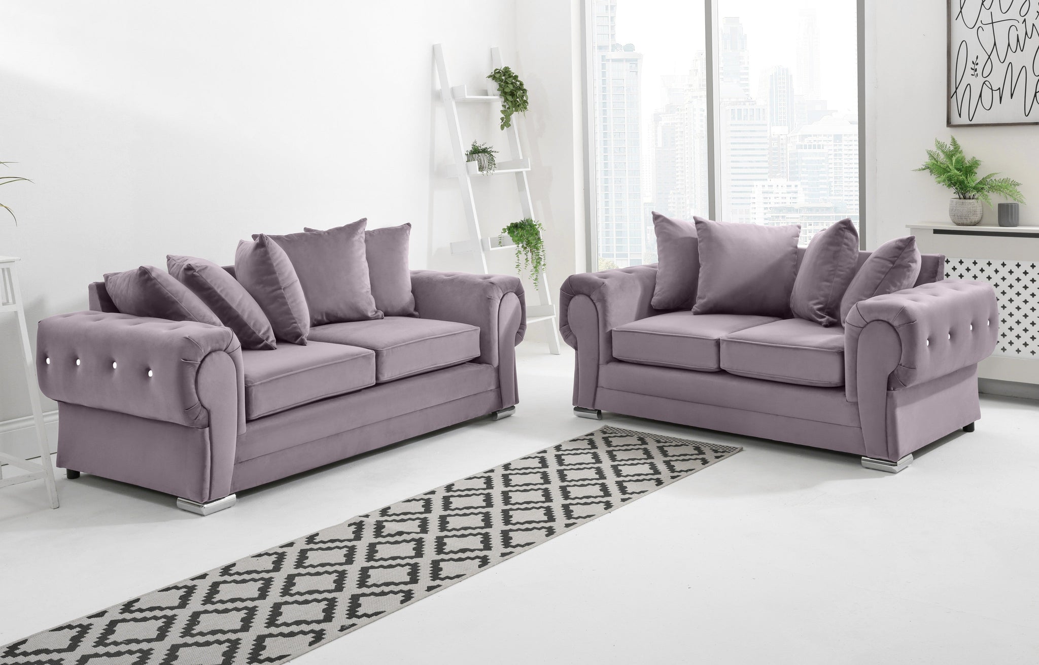 Victoria Plush 3+2 Scatterback + Diamonds