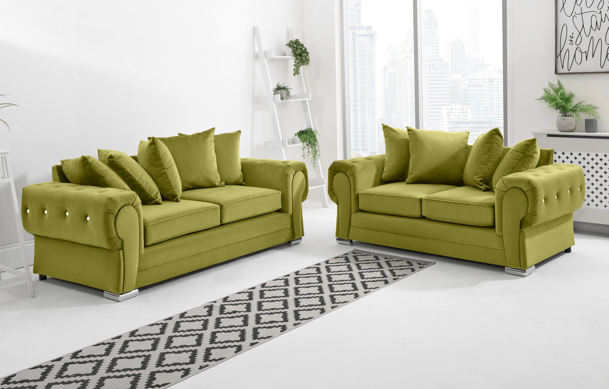 Victoria Plush 3+2 Scatterback + Diamonds